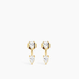 Double Pear Earrings Gold