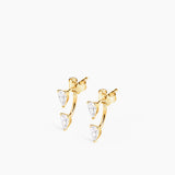 Double Pear Earrings Gold