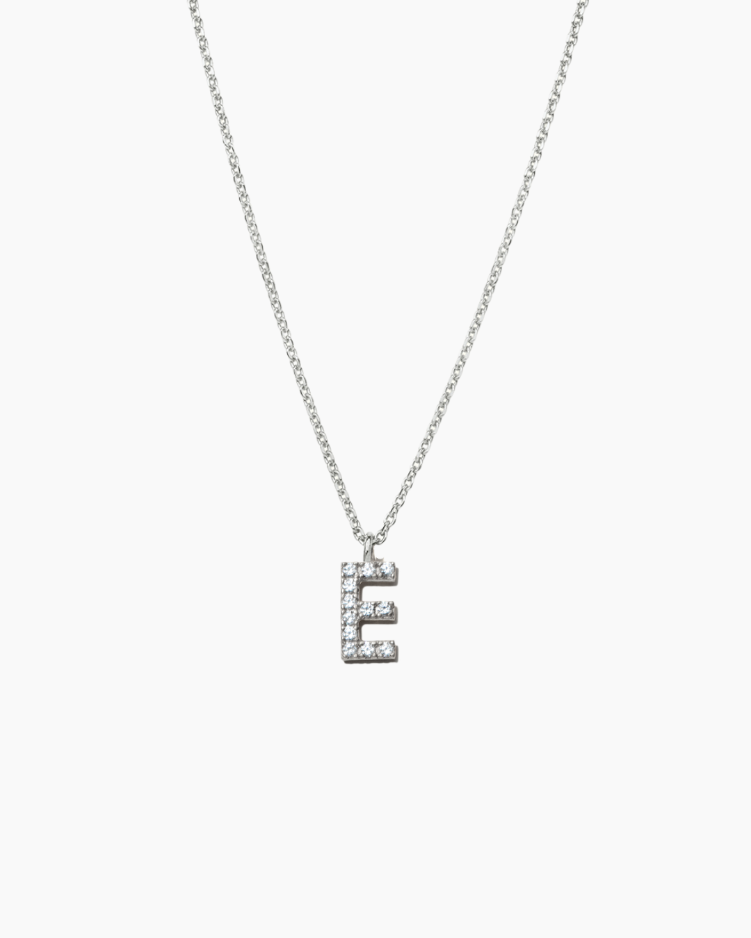 Stone Letter Necklace Silver