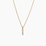 Stone Letter Necklace Gold