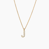 Stone Letter Necklace Gold