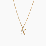 Stone Letter Necklace Gold