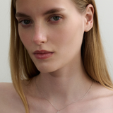 Italic Letters Necklace Silver