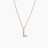 Stone Letter Necklace Gold