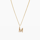 Letter Charm Necklace Gold