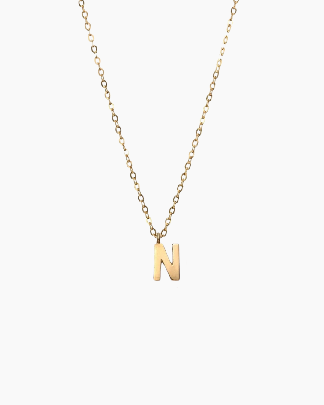 Plain Letter Necklace Gold