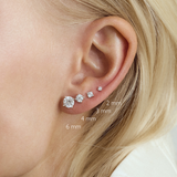 Stud Earrings Silver - 4 mm