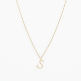 Italic Letters Necklace Gold