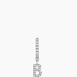 Stone Letter Hoop Silver