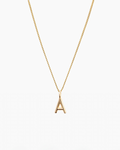 Letter Charm Necklace Gold
