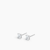 Emerald Studs Small Silver
