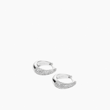 Pavé Ellipse Earrings Silver