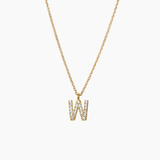 Stone Letter Necklace Gold