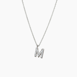 Stone Letter Necklace Silver