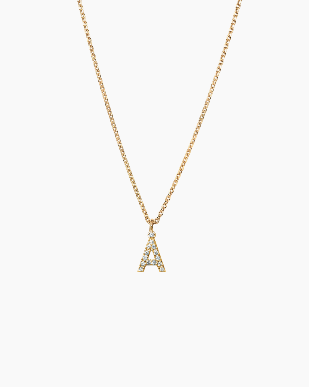 Stone Letter Necklace Gold