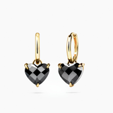 Black Heart Huggies Gold