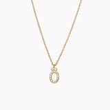 Stone Letter Necklace Gold