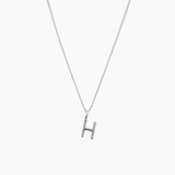 Letter Charm Necklace Silver