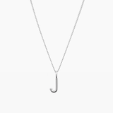 Letter Charm Necklace Silver