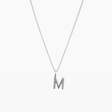 Letter Charm Necklace Silver