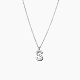 Stone Letter Necklace Silver