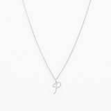 Italic Letters Necklace Silver