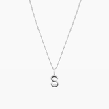 Letter Charm Necklace Silver