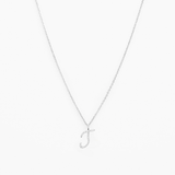 Italic Letters Necklace Silver
