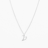 Italic Letters Necklace Silver