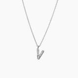 Stone Letter Necklace Silver