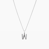Letter Charm Necklace Silver