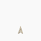 Stone Letter Charm Gold