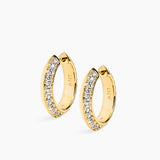 Rivetto Half Pavé Hoops Large Gold