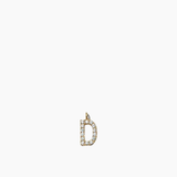 Stone Letter Charm Gold