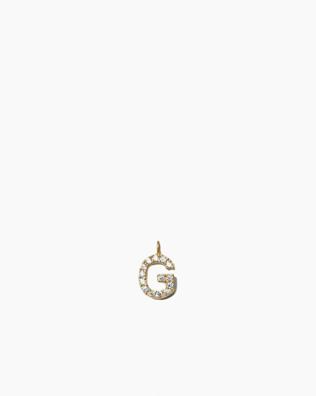 Stone Letter Charm Gold