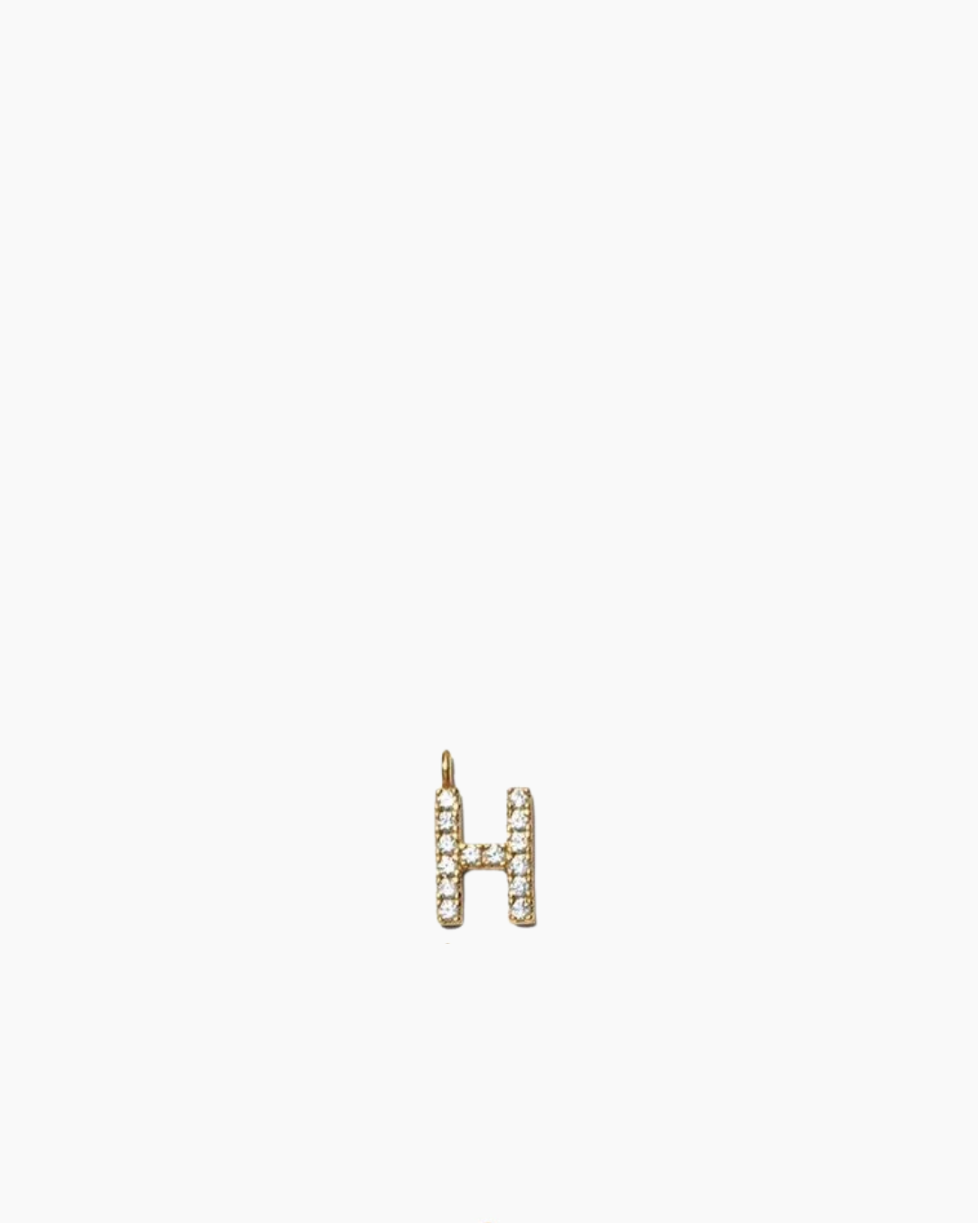 Stone Letter Charm Gold