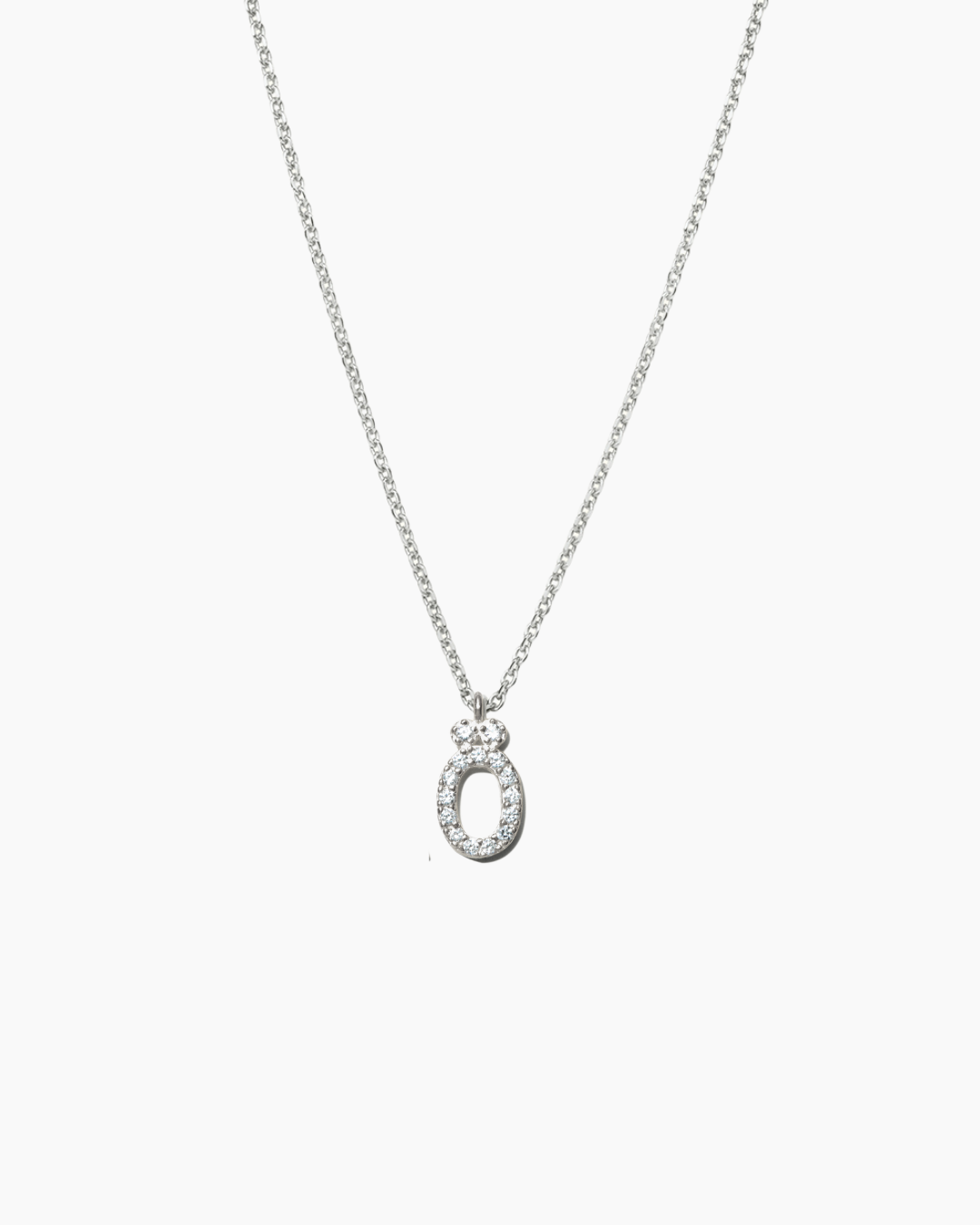 Stone Letter Necklace Silver