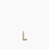 Stone Letter Charm Gold