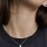 Solitaire Necklace Silver - 6 mm