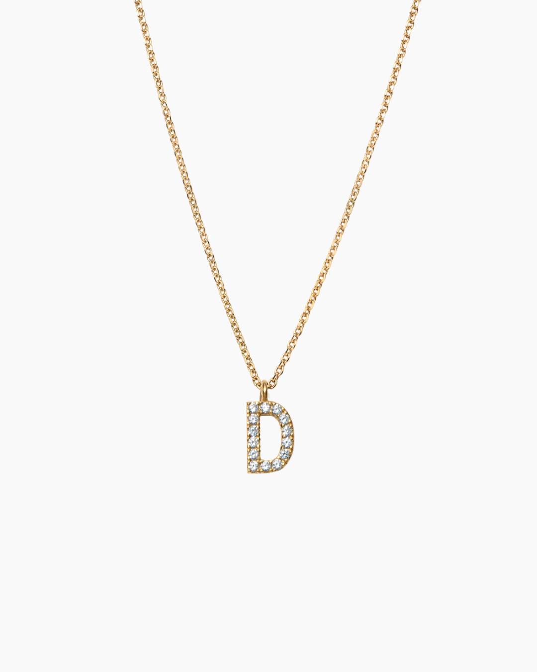 Stone Letter Necklace Gold