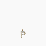 Stone Letter Charm Gold