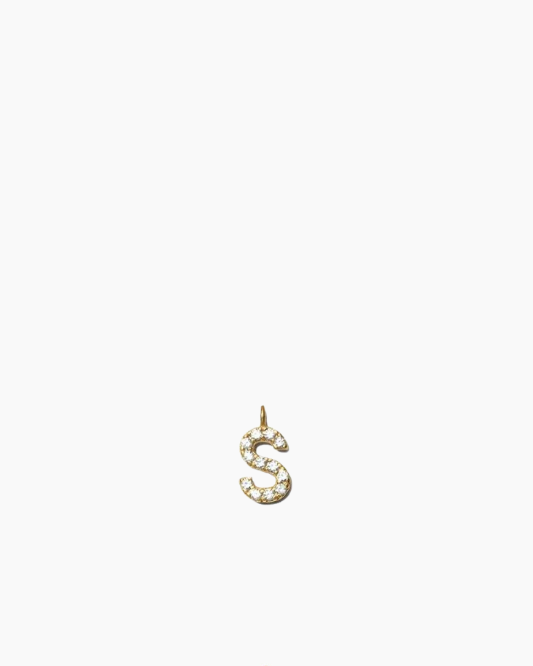 Stone Letter Charm Gold