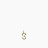Stone Letter Charm Gold