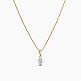 White Pendant Necklace Gold