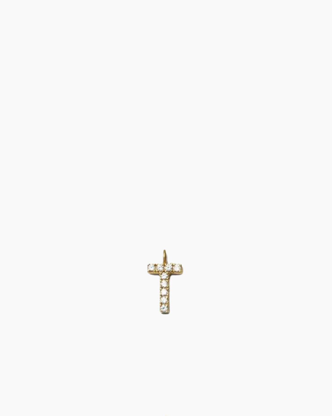 Stone Letter Charm Gold