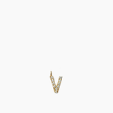 Stone Letter Charm Gold