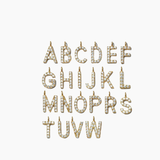 Stone Letter Charm Gold