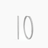 Stone Hoops Silver