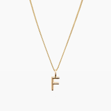 Letter Charm Necklace Gold