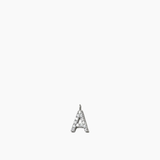 Stone Letter Charm Silver